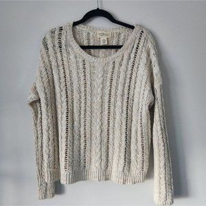DENIM & SUPPLY Ralph Lauren | cotton sweater cable knit neutral oatmeal sz XL